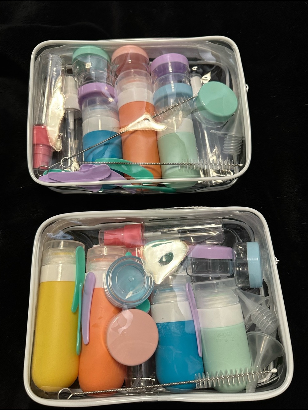 Travel Toiletry Bottle Set - Pastel Silicone Carry Case